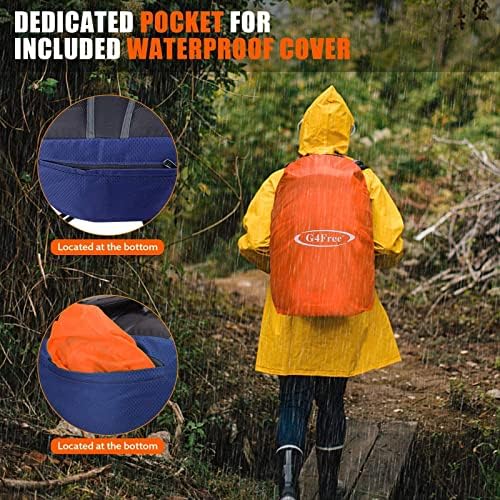 G4Free 35L Waterproof Hiking Backpack Outdoor Backpack Trekking Daypack for Camping Hiking Backpacking Climbing with Rain Cover