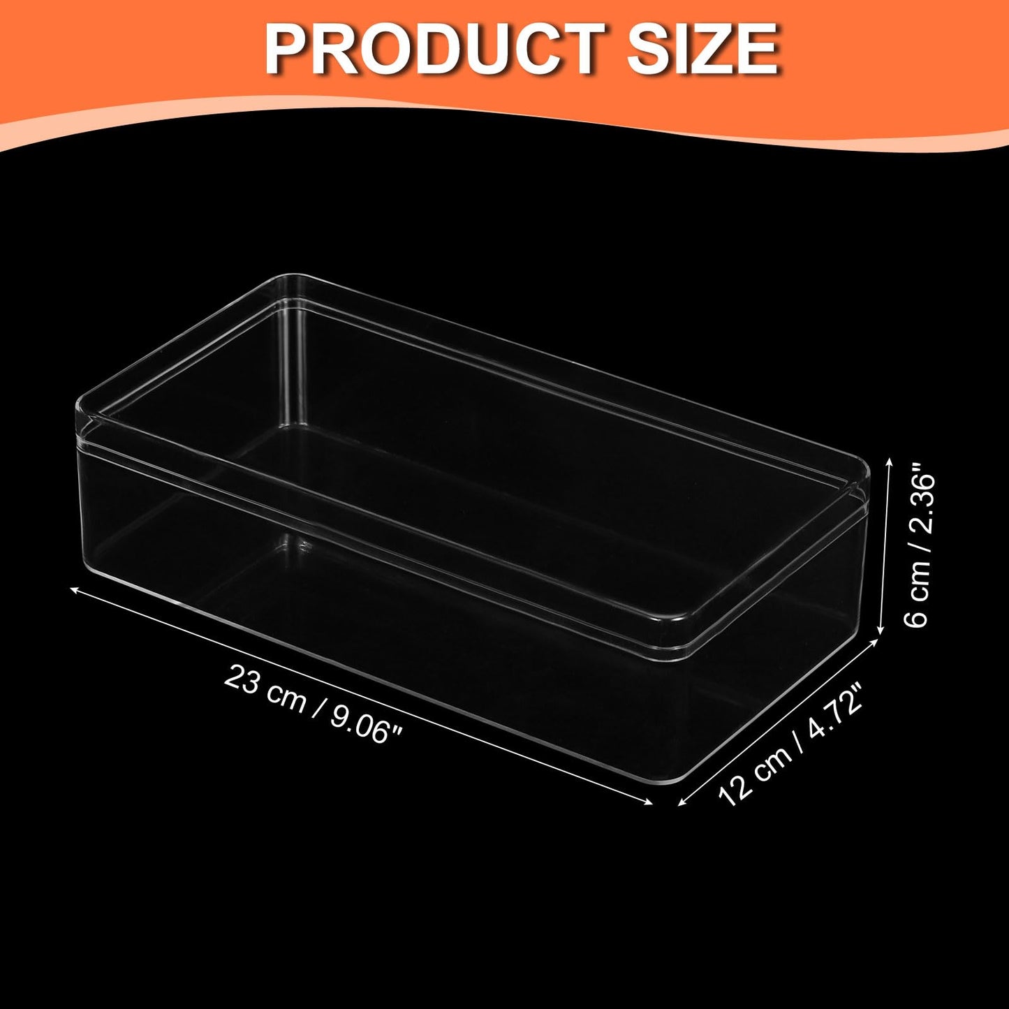 PATIKIL Acrylic Box with Lid 9.06" x 4.72" x 2.36", Clear Acrylic Display Boxes Plastic Square Cube Containers Storage Organizer for Candy Tiny