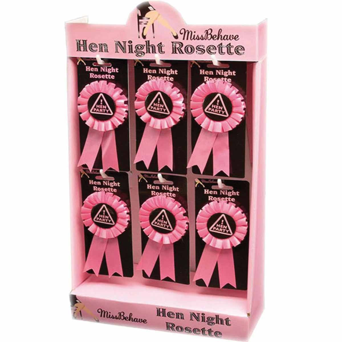 Novelty Hen &amp; Stag Party Accessories Miss Behave Hen Party Rosette - Pink