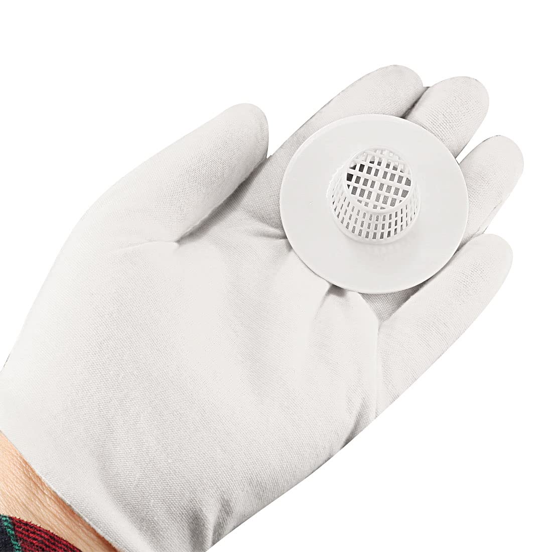 sourcing map Bathroom Plastic Drain Hair Stopper Strainers Sink Drainer Screen Net White 4pcs