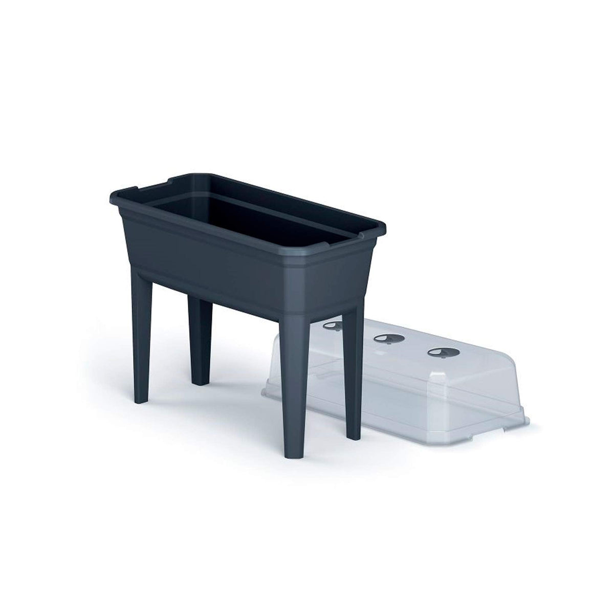PROSPERPLAST ZA1389 Tall Planter with Cover Respana Ecoline Plastic Anthracite 74.9 (L) x 36.8 (W) x 77.7 (H) cm