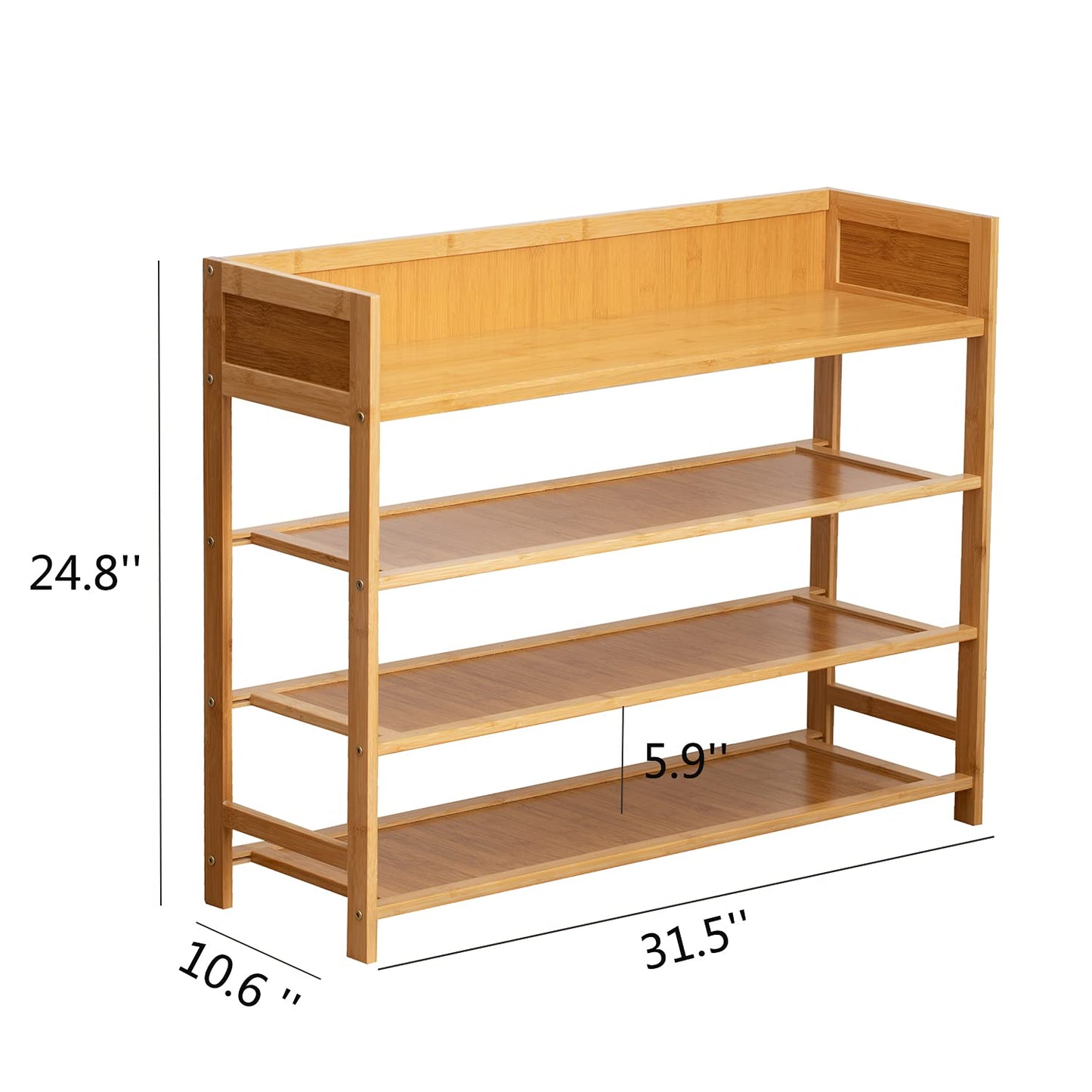 SOBIBO 4 Tier Bamboo Shoe Rack for Entryway, Front Door for Entryway,Closet and Bedroom Shoe Storage, Shoe Shelf 80CM?Nature?