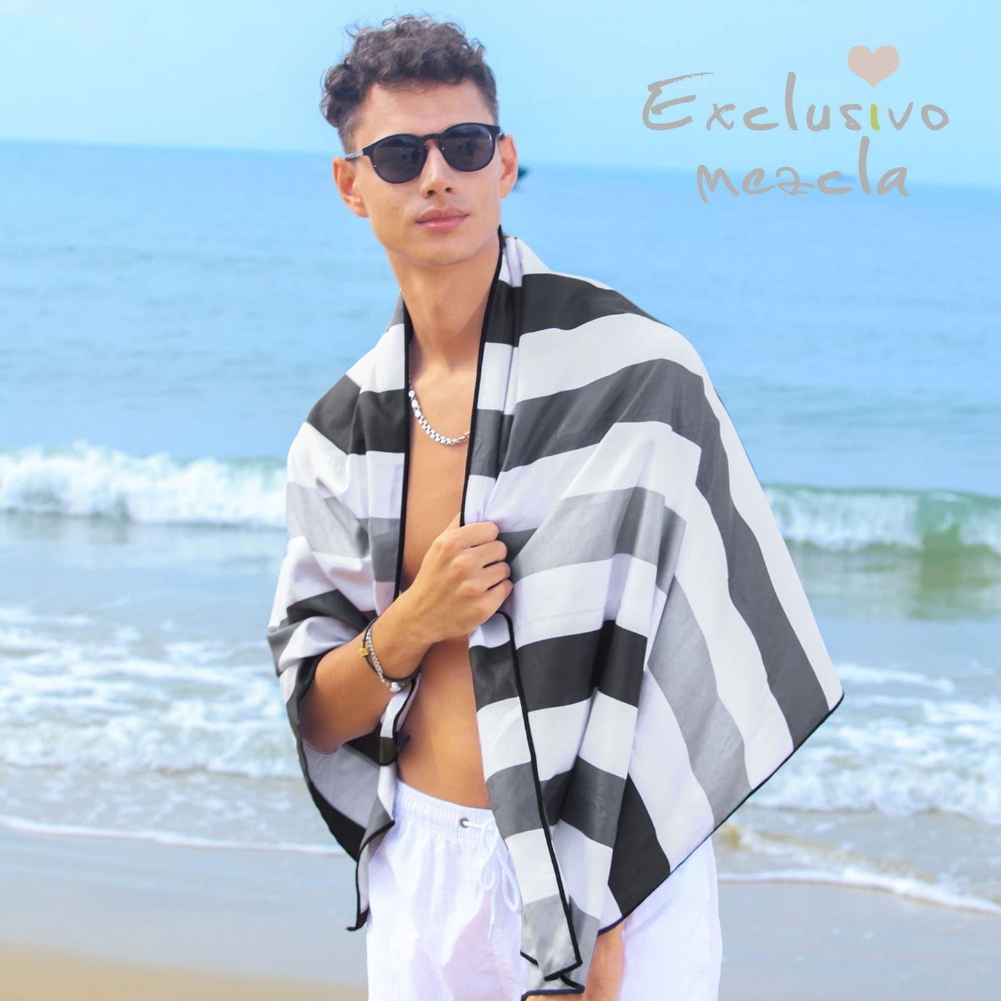 Exclusivo Mezcla Oversized Microfiber Beach Pool Towel for Adults, 180x90cm