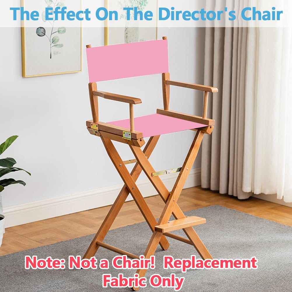 GORGECRAFT 1 Set 21x8-16 Inch Director Chair Canvas Replacement Casual Seat Back Cloth Covers Pearl Pink Directors Chairs Cloth Kit with Wood Stick