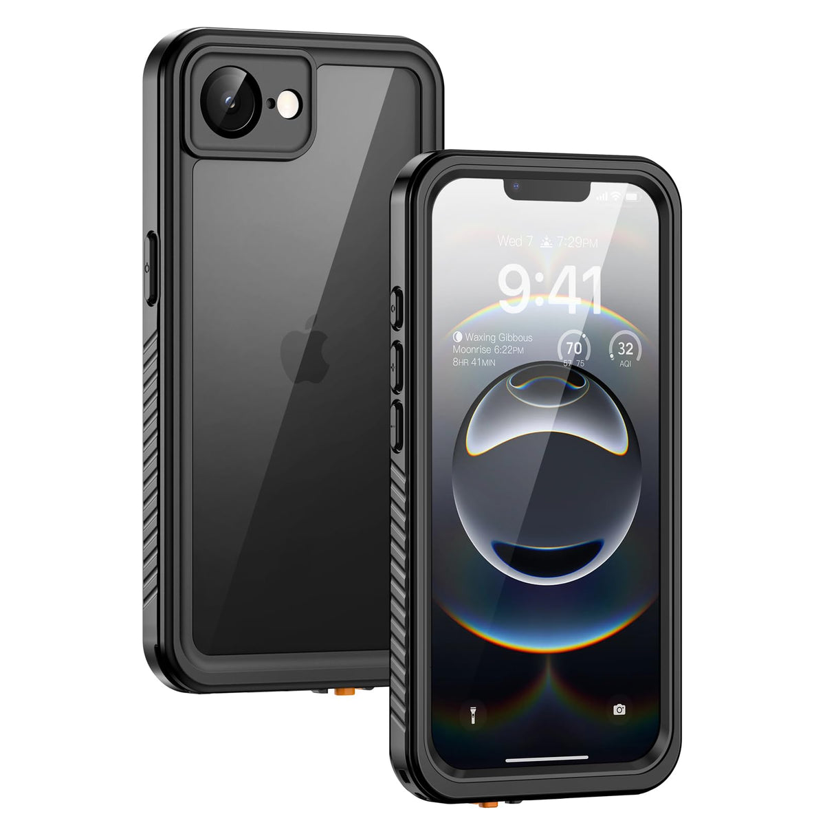 Lanhiem for iPhone 16e Case, IP68 Waterproof Dustproof Shockproof Cases with Built-in Screen Protector, 360 Full Body Protective Heavy Duty Rugged