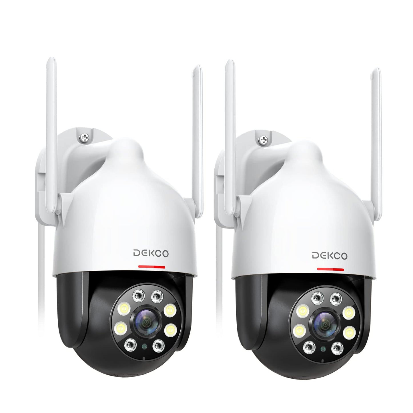 DEKCO 2K Security Camera Outdoor, CCTV Camera with Auto Tracking, Sound-Light Alarm, WiFi Home Security Camera Support Pan-Tilt 360? View, 2-Way