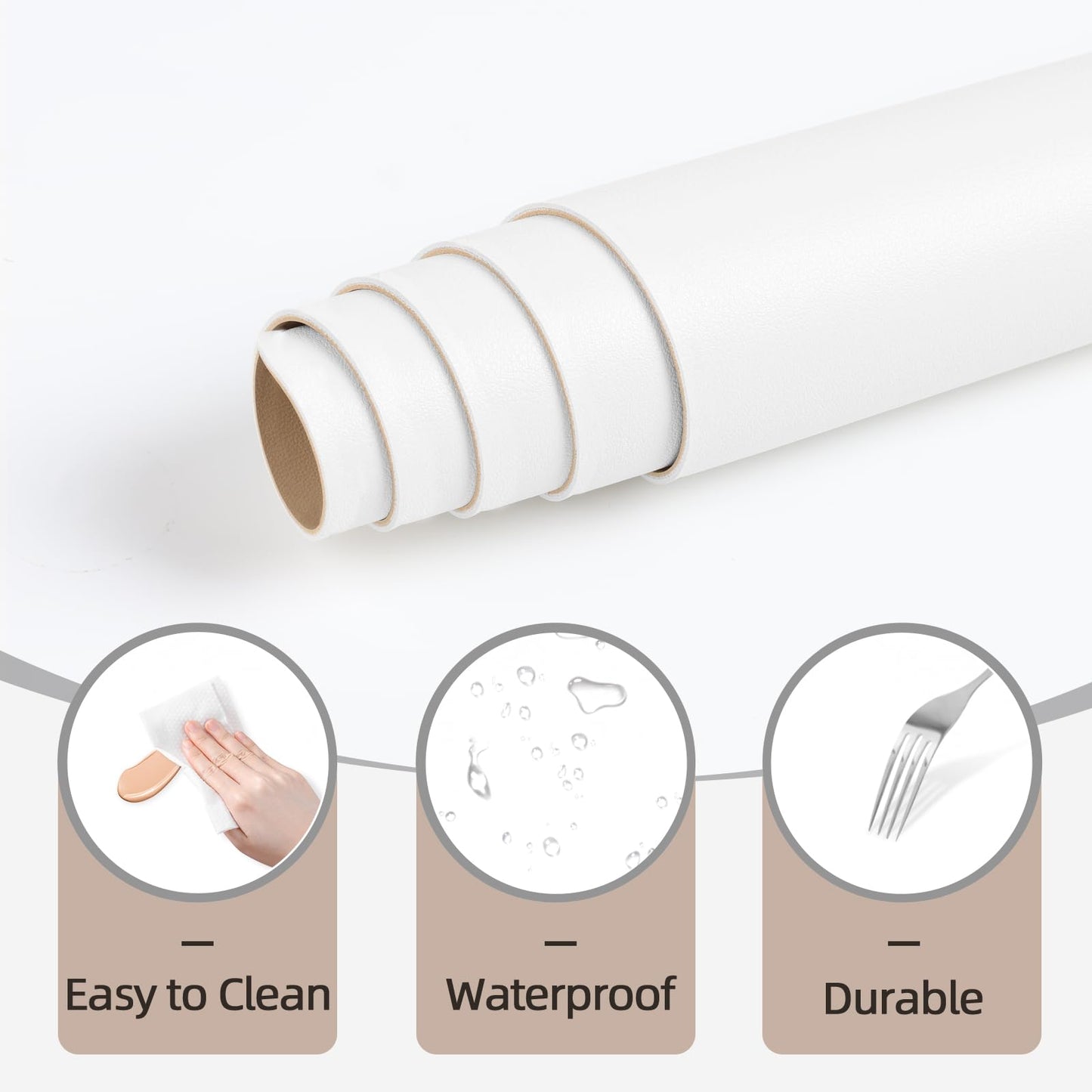 Dressing Table Mat Protector for Makeup Vanity, 60x30cm, White and Khaki