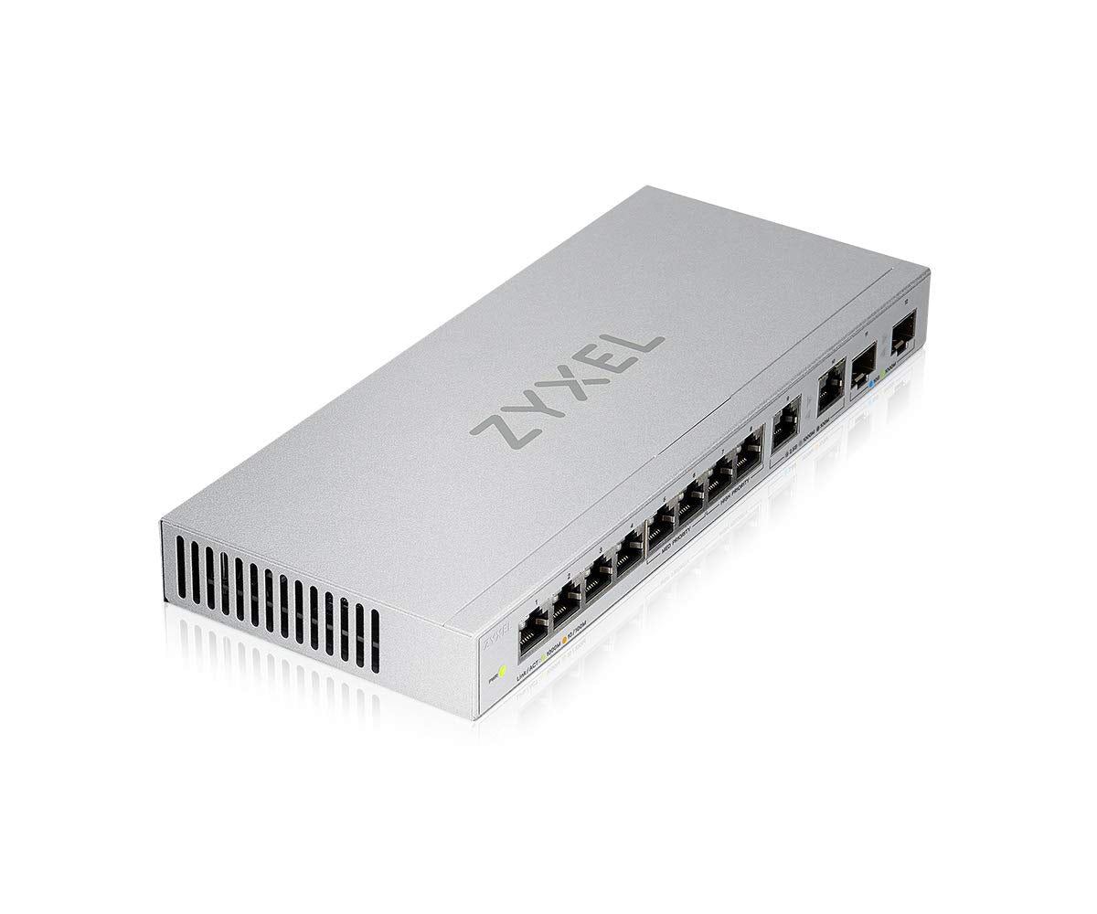 Zyxel Multi-Gig 12-Port Unmanaged Switch with 2-Port 2.5G and 2-Port 10G SFP+ Desktop/Wallmount [XGS1010-12]
