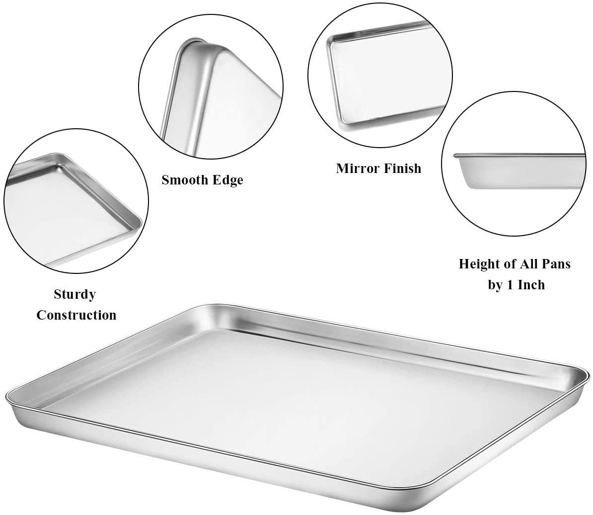 Umiten Baking Sheet & Rack [2-in-1], Stainless Steel Cookie Pan with Cooling Rack, Checkered Baking Sheet, Oven Safe, Non-Toxic, Heavy Duty, Easy