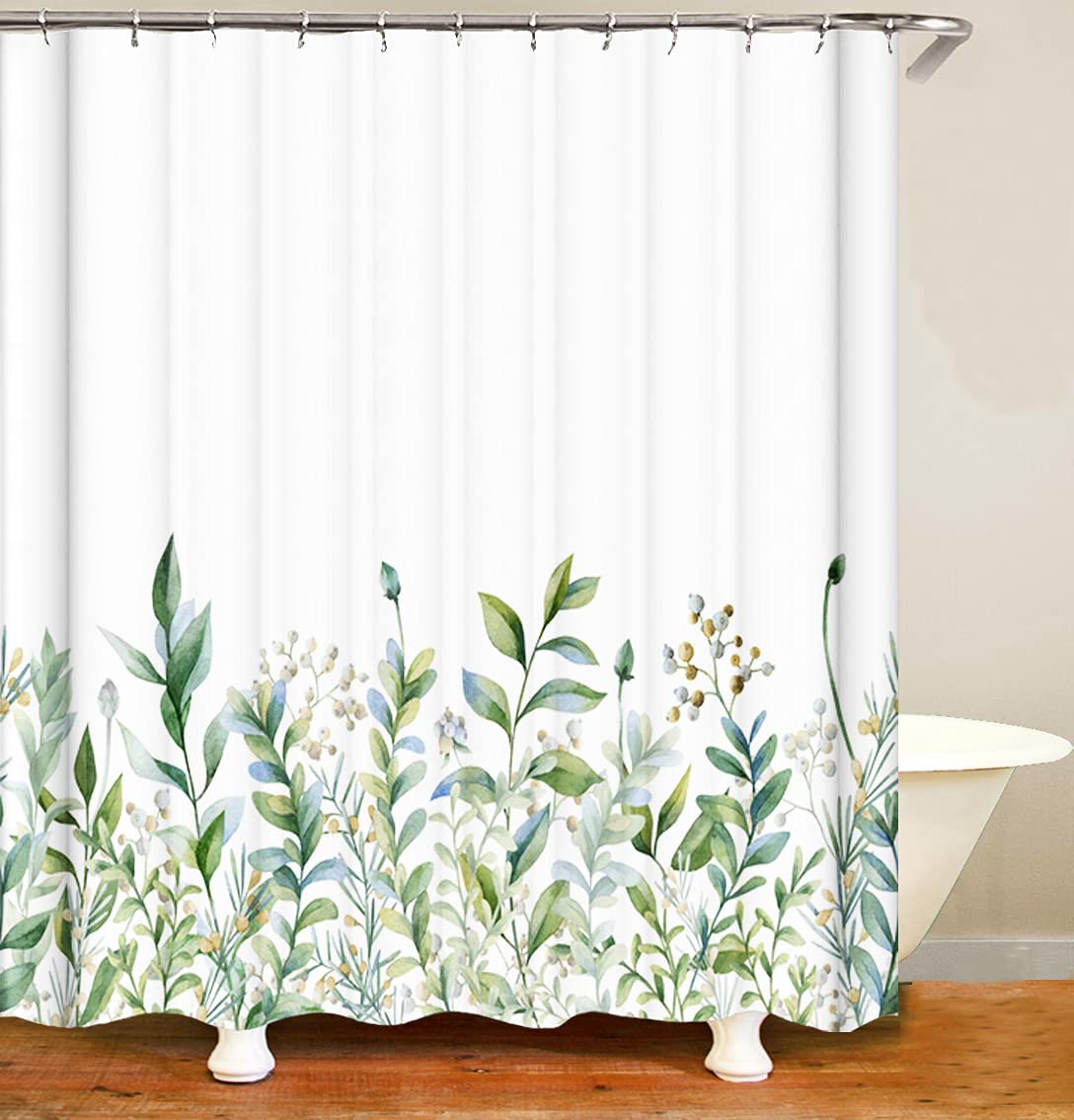 M&W DAS DESIGN Shower Curtain Shower Curtain Anti Mould Washable Bathroom Curtain Foldable 8 C-Rings Weight Bottom 120 x 180 cm (W x H) cm