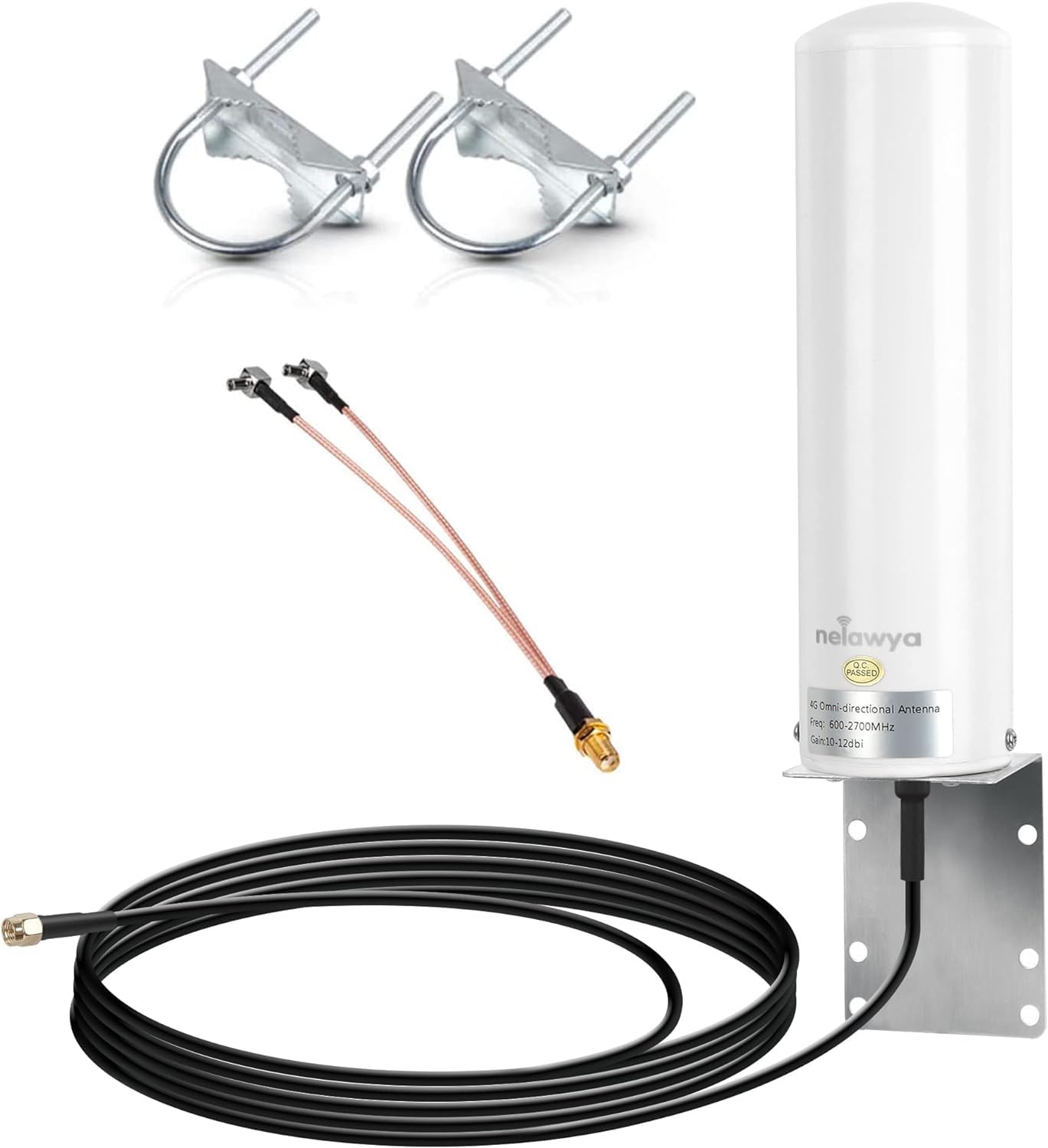 Nelawya 4G LTE Antenna High Gain 10-12dBi Long Range Outdoor Antenna with SMA Male/TS9 Connector Aerial for Netgear Nighthawk M1 MR1100 Version MiFi