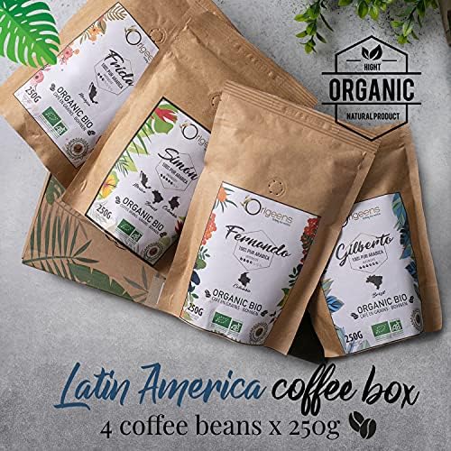 Organic Coffee beans | Arabica Whole Beans 4x250g | Hand-roasted | Coffee Gift Idea