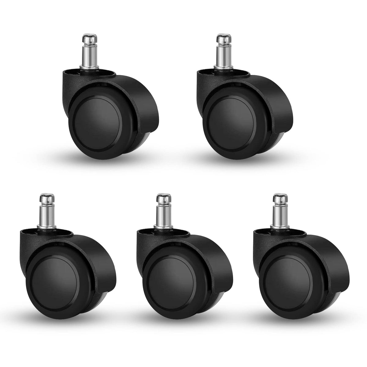 Yuechenggui Universal Size Office Chair Twin Caster Wheels, Chair Casters Replacement, for Office Chairs, Gaming Chair, Swivel Chair