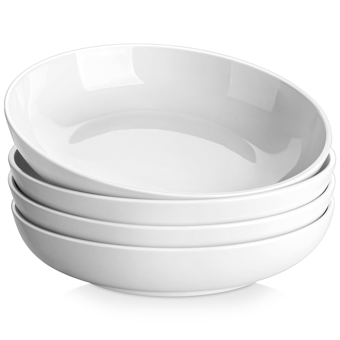 MALACASA 10 Inch Large Pasta Bowls Set of 4, 1680 ML Salad Bowls, Ceramic Bowl Sets, Wide and Shallow Bowls Set, Microwave and Dishwasher Safe, Series
