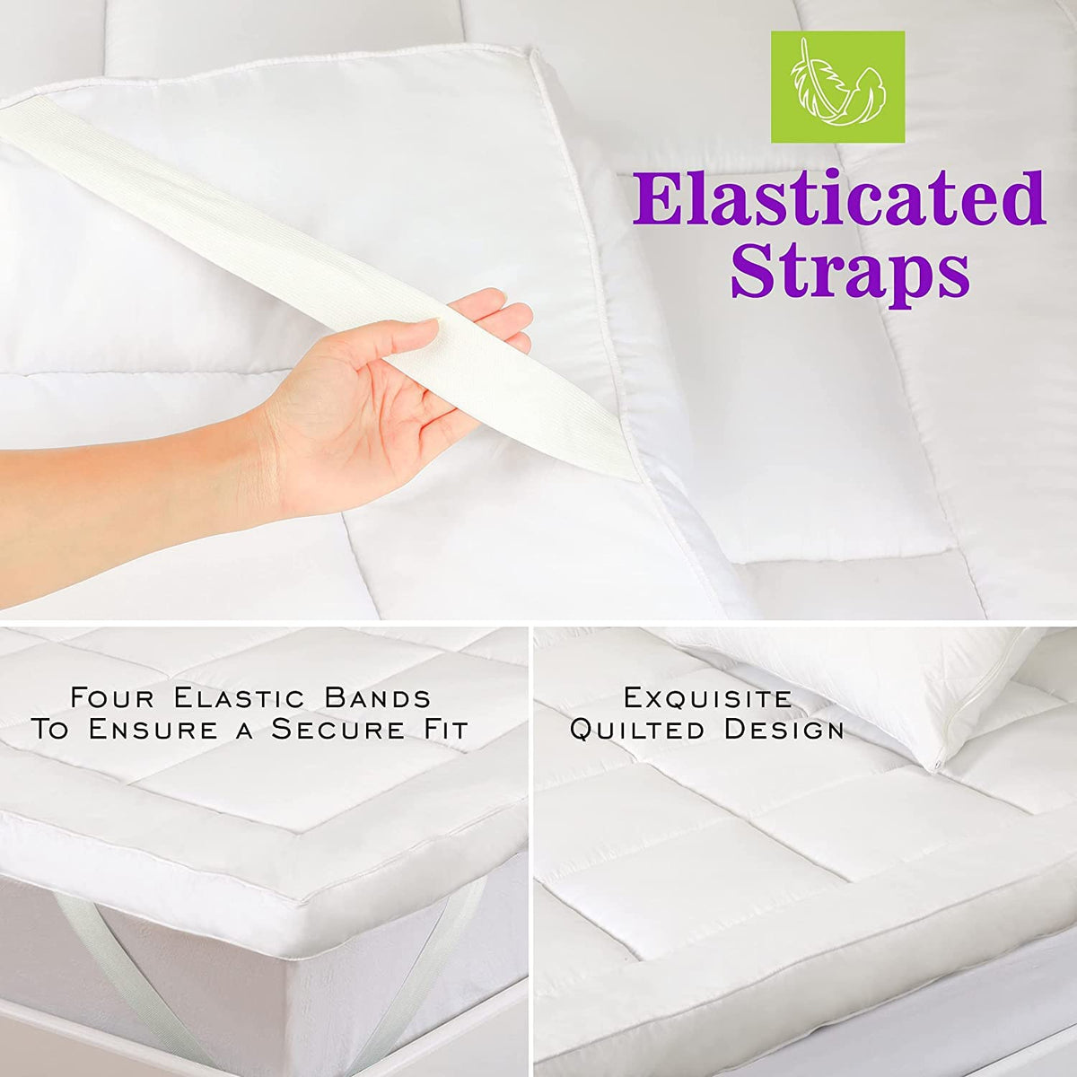 MightySoft Mattress Topper Single (4 Inch/10cm) - Quilted, Extra Deep, Ultra Fluffy & Breathable Microfiber Topper Securely Fits with Elasticated