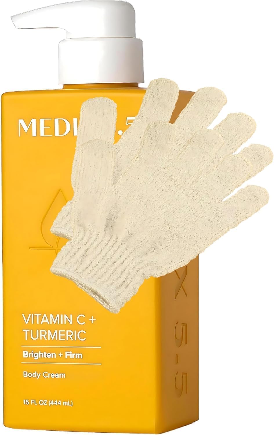 MED Vitamin C + Turmeric Body Cream, Firming & Brightening Moisturiser for Uneven Skin Tone, Age Spots & Sun Damage, with Shea Butter & Aloe Vera,
