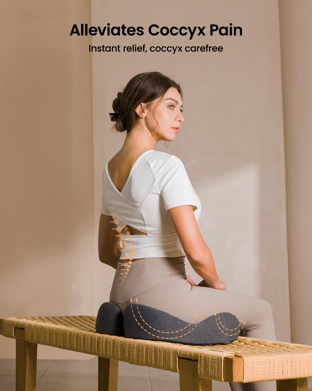 ProtoArc Seat Cushion for Tailbone Pain Relief, Office Chair Cushion, Extra Large Ergonomic Memory Foam Seat Cushion for Home, Car, Pressure Relief
