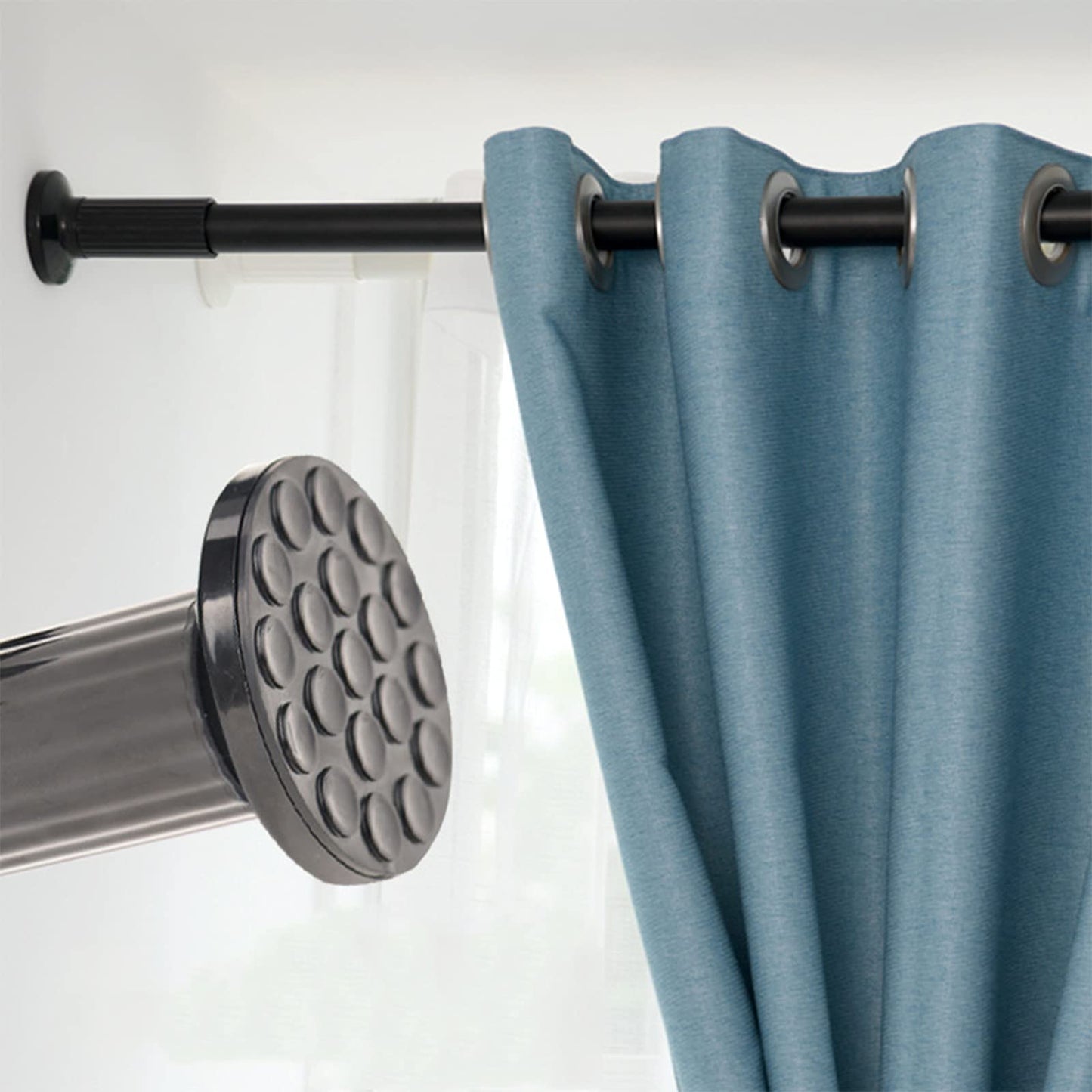 178cm-227cm Long Tension Curtain Rod, No Drilling Extendable Stainless Steel Curtain Pole for Windows and Bathroom,Telescopic Shower Curtain Rod, Room