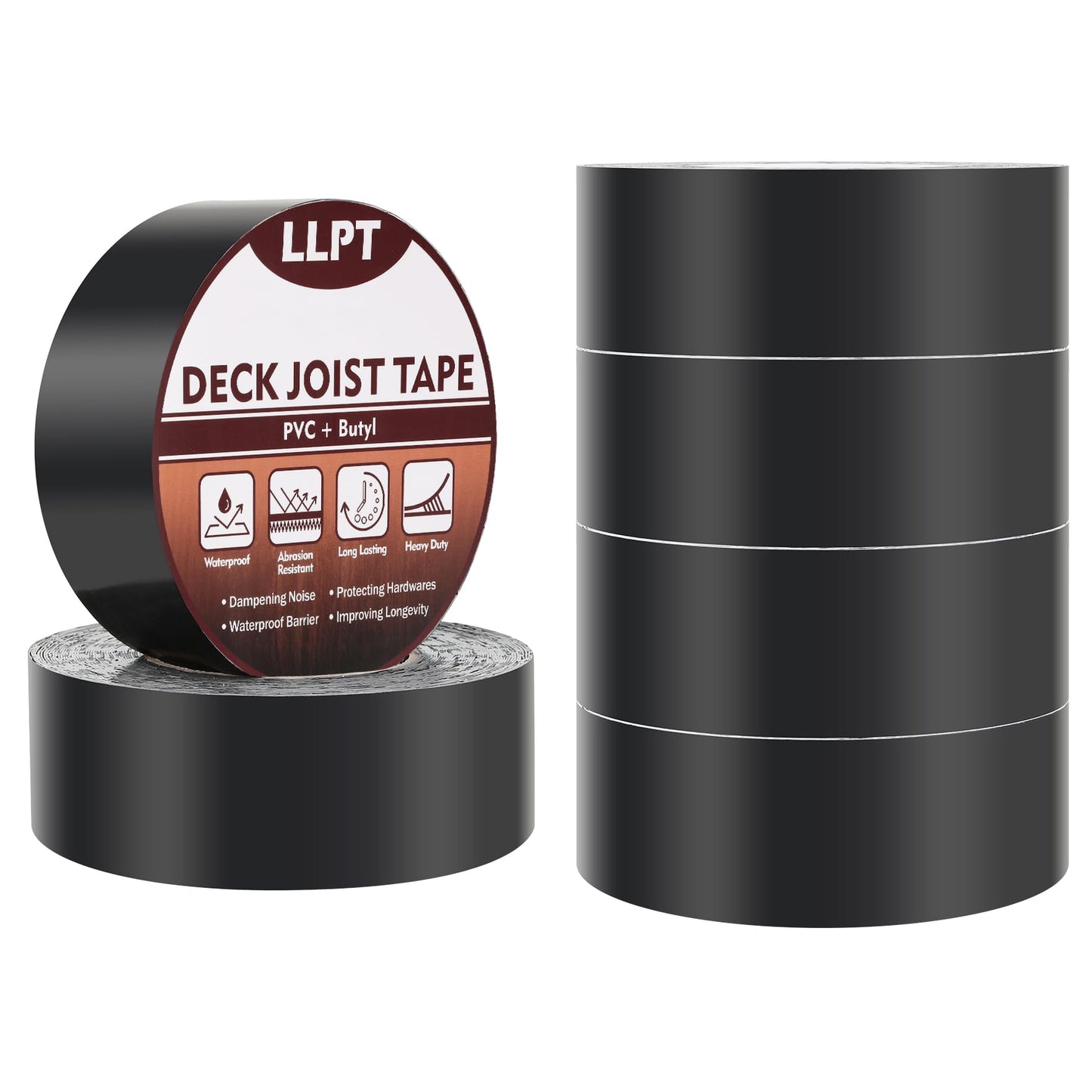 LLPT Joist Tape for Decking | Beam Joist Protection Flashing Tape | Heavy Duty Waterproof Butyl Sealant | for Wood Decks Roof Building Joists