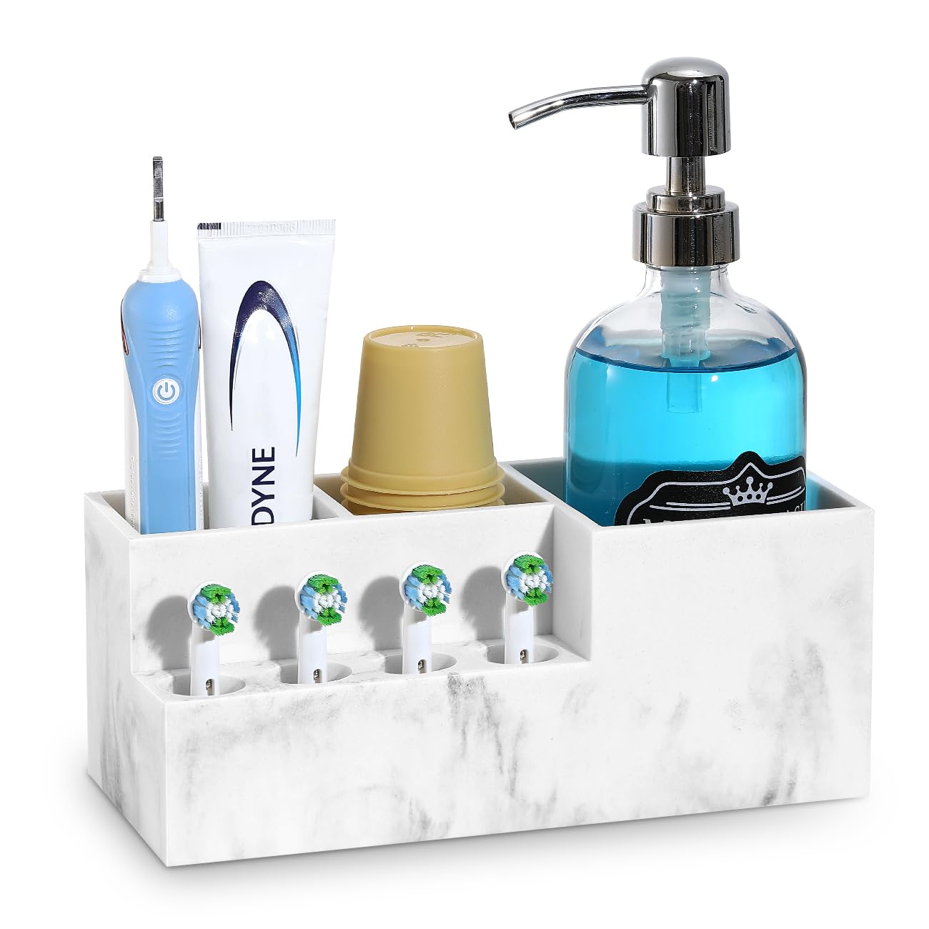 Luxspire Electric Toothbrush Holder, Toothbrush Holders Toothpaste Razor Holder with 4 Electric Toothbrush Head Holder for Philips Sonic Toothbrushes