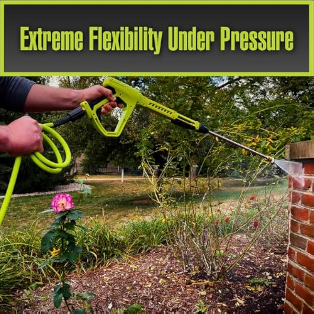 Flexzilla HFZPW36450M-E 3600 PSI, 1/4 in. x 50' Pressure Washer Hose, ZillaGreen