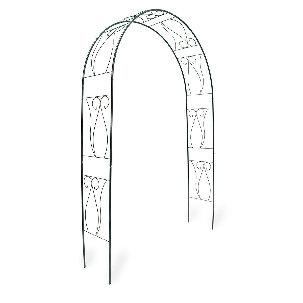 Relaxdays Trellis Archway, Powder-Coated Steel Support Arch for Climbing Plants, 2.3 m Tall, Dark Green