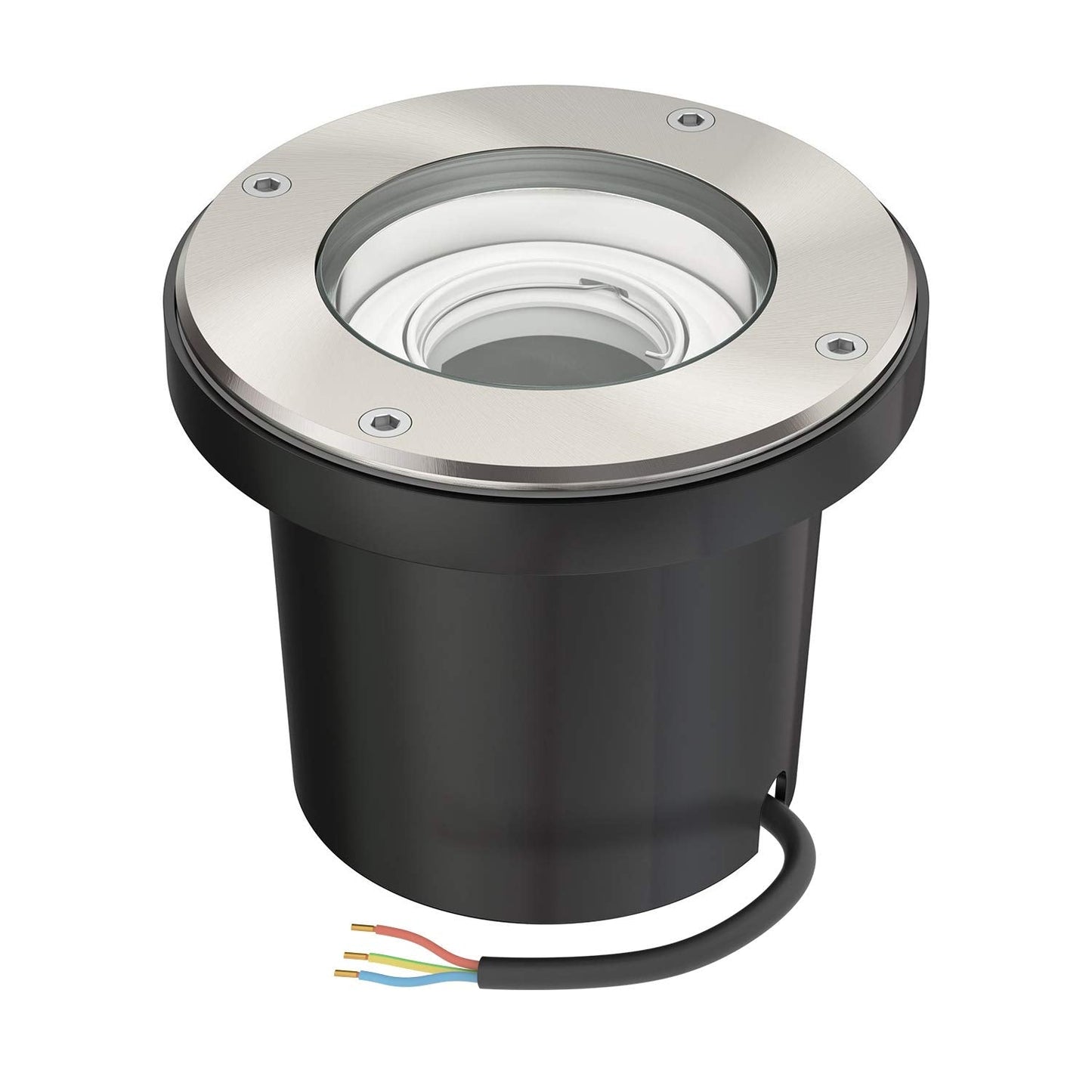 ledscom.de Recessed Floor Light BOFU for Outdoor, IP67, Swivel, Stainless Steel, Round, 150mm , 1x GU10 max. 15W, Led, Outdoor, Garden, Exterior,