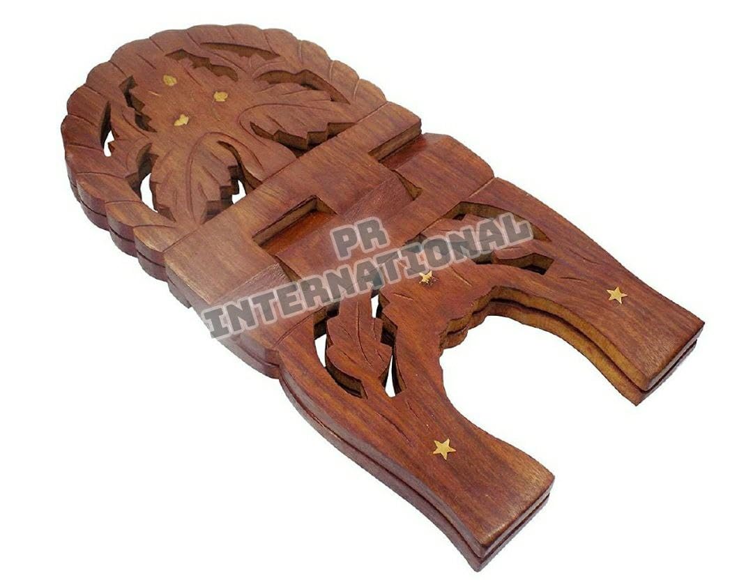 PR INTERNATIONAL Beautiful Folding Holy Stand/Rahel Book. Wooden Holy Stand Beautiful Kuran Bible Holder Stand., BROWN, MEDIUM, (PR061-UK)