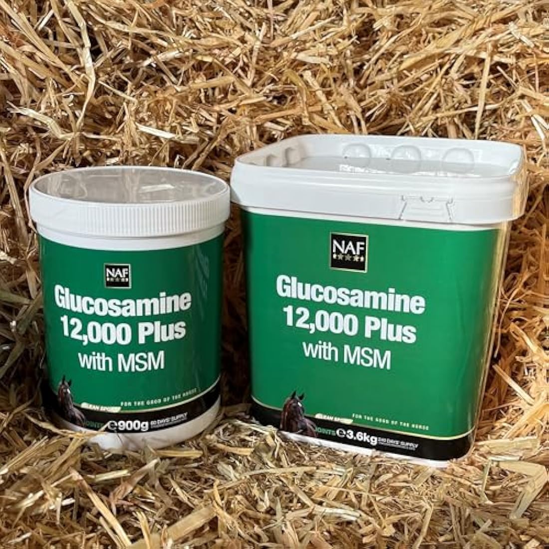 NAF Glucosamine 12,000 Plus with MSM – 900g Joint Support Supplement for Horses – High-Strength Glucosamine Sulphate & MSM – Supports Mobility, Flexibility & Connective Tissue Health