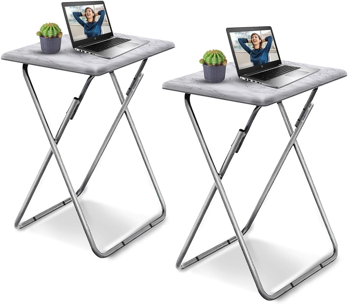 Small Folding Table 2 Set, Side Folding Coffee Table, TV Snack Tray Tables, Sofa Laptop Desk, Outdoor Camping Tables, EndTable, SofaTable