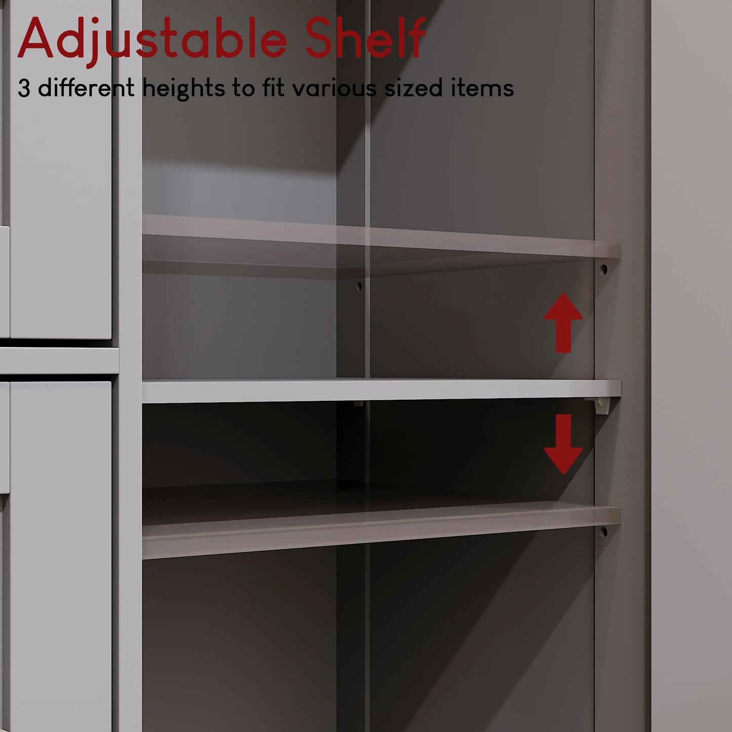 Bath Vida Priano Freestanding 4 Drawer 1 Door Bathroom Floor Cabinet, Grey