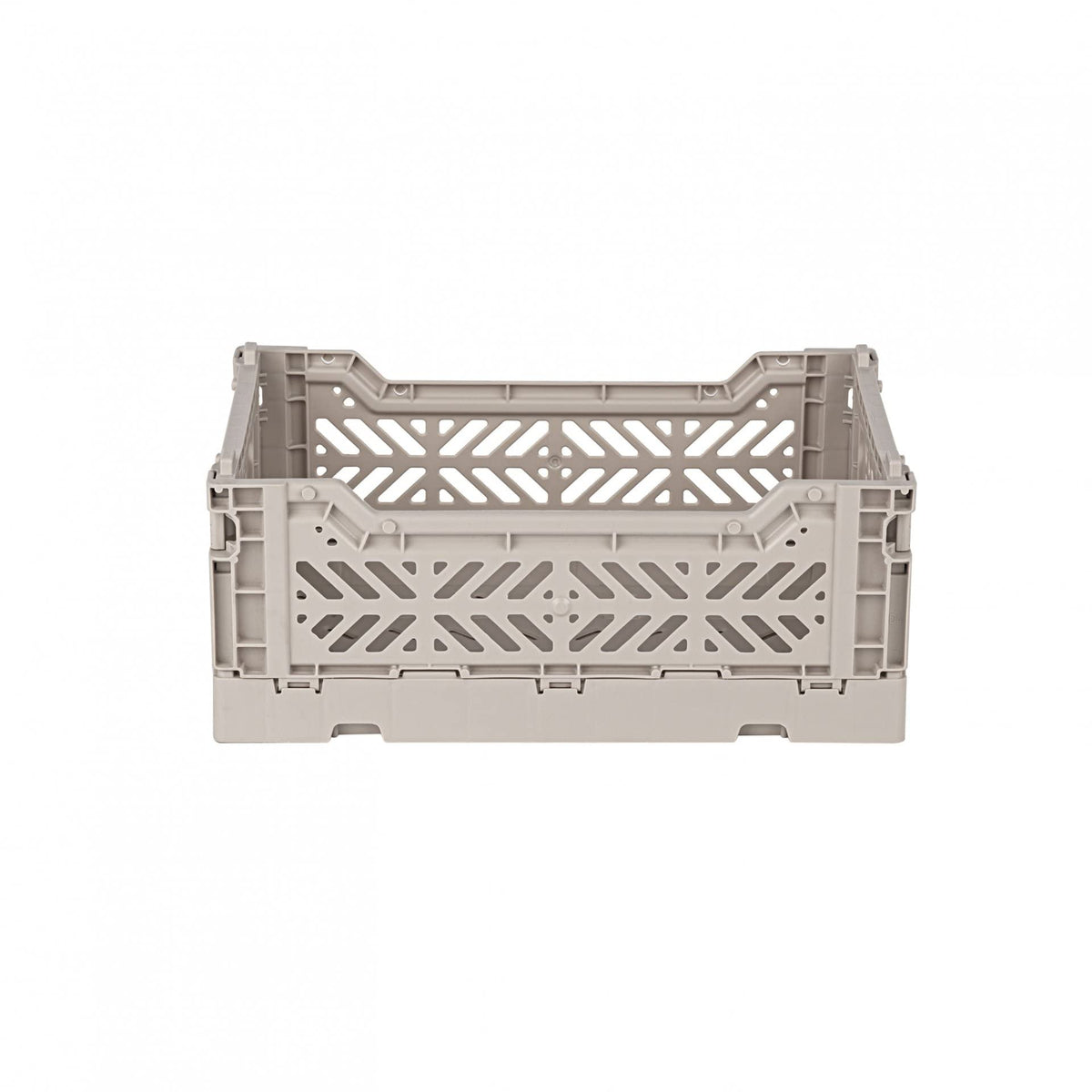 AYKASA Folding Crate, Sturdy Folding Box, Plastic, Stackable, Sand, Mini (27 x 17 x 11 cm)
