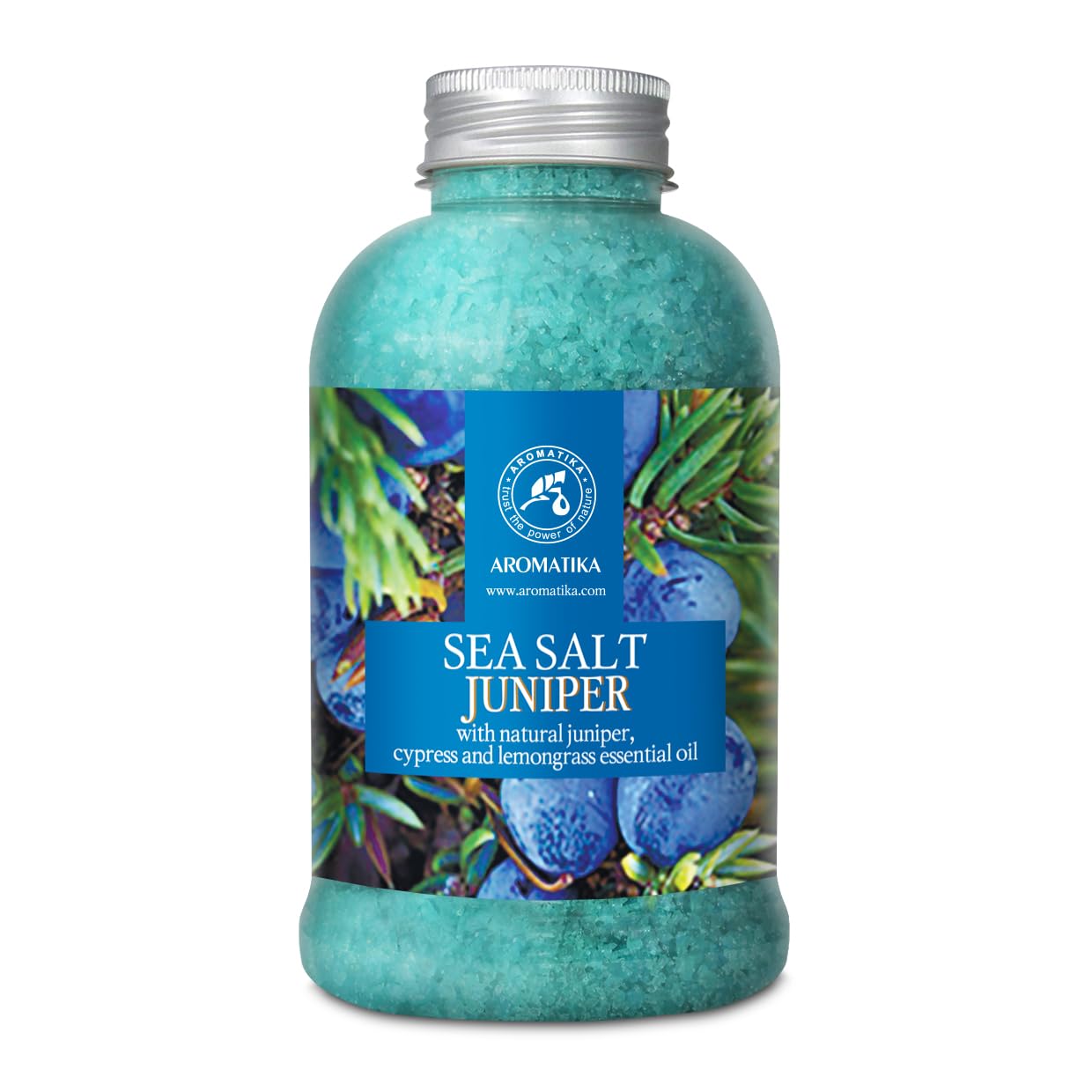 Sea Salt Juniper w/Natural Juniper 600g - Cypress - Lemongrass Essential Oils - Bath Sea Salts - Best for Bath - Good Sleep - Relaxing - Body Care -