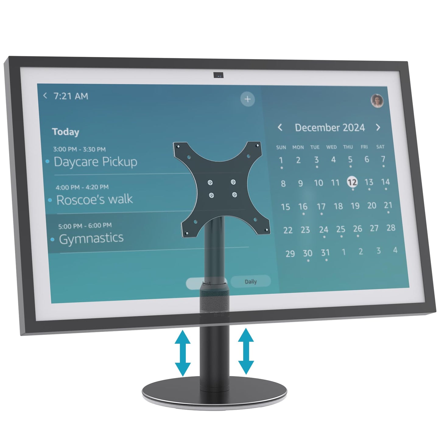 Swivel & Tilt Stand for Show 15/21, Matte Black Aircraft-Grade Aluminum Ajustable Show 15 Stand, 6.3-9.5" Height-Adjustable, No Tools Required, Stable