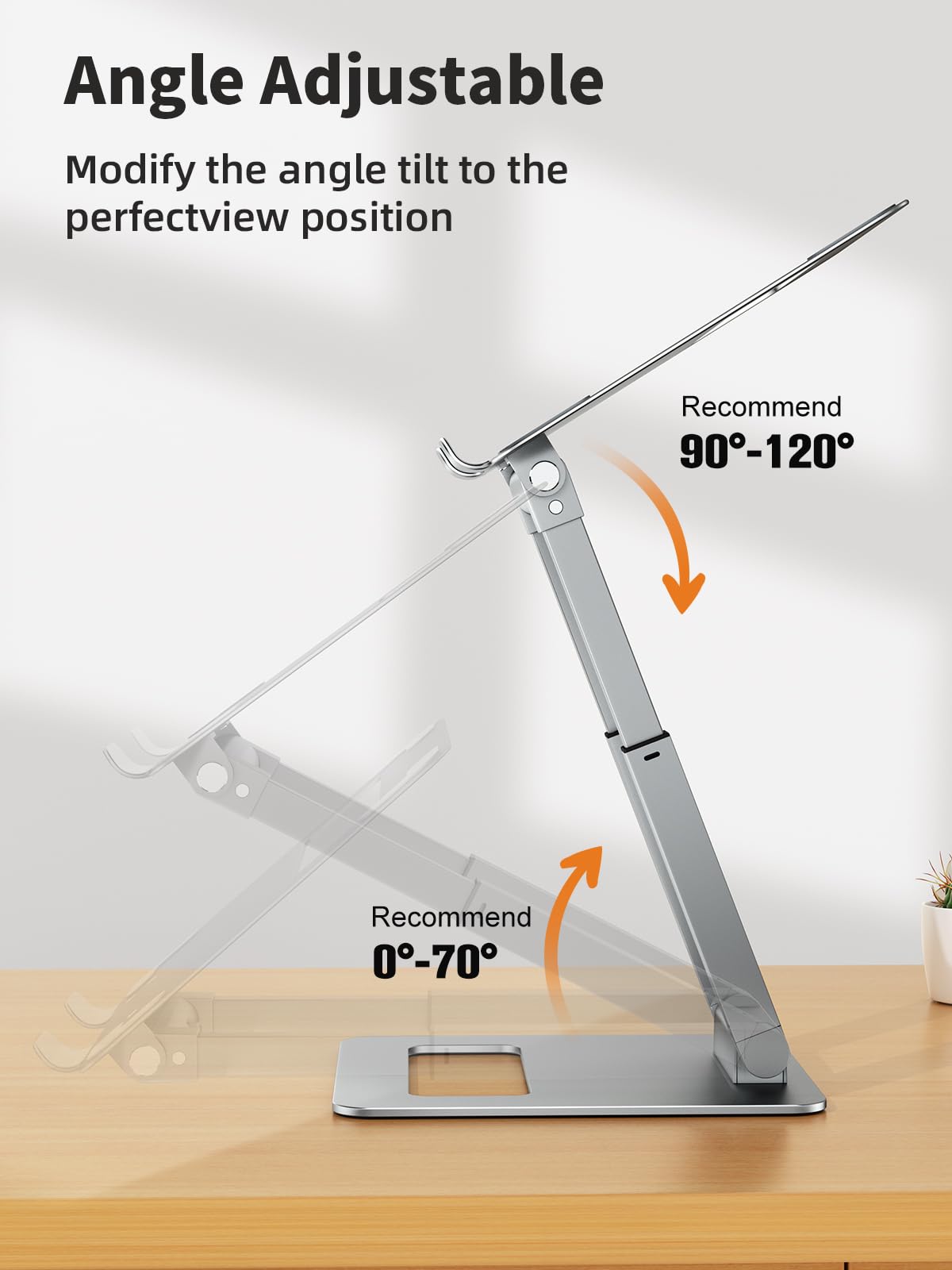 Laptop Stand for Desk Adjustable Height, Ergonomic Sit Stand Computer Stand for Good Posture, Aluminum Standing Laptop Riser for Protecting Spine