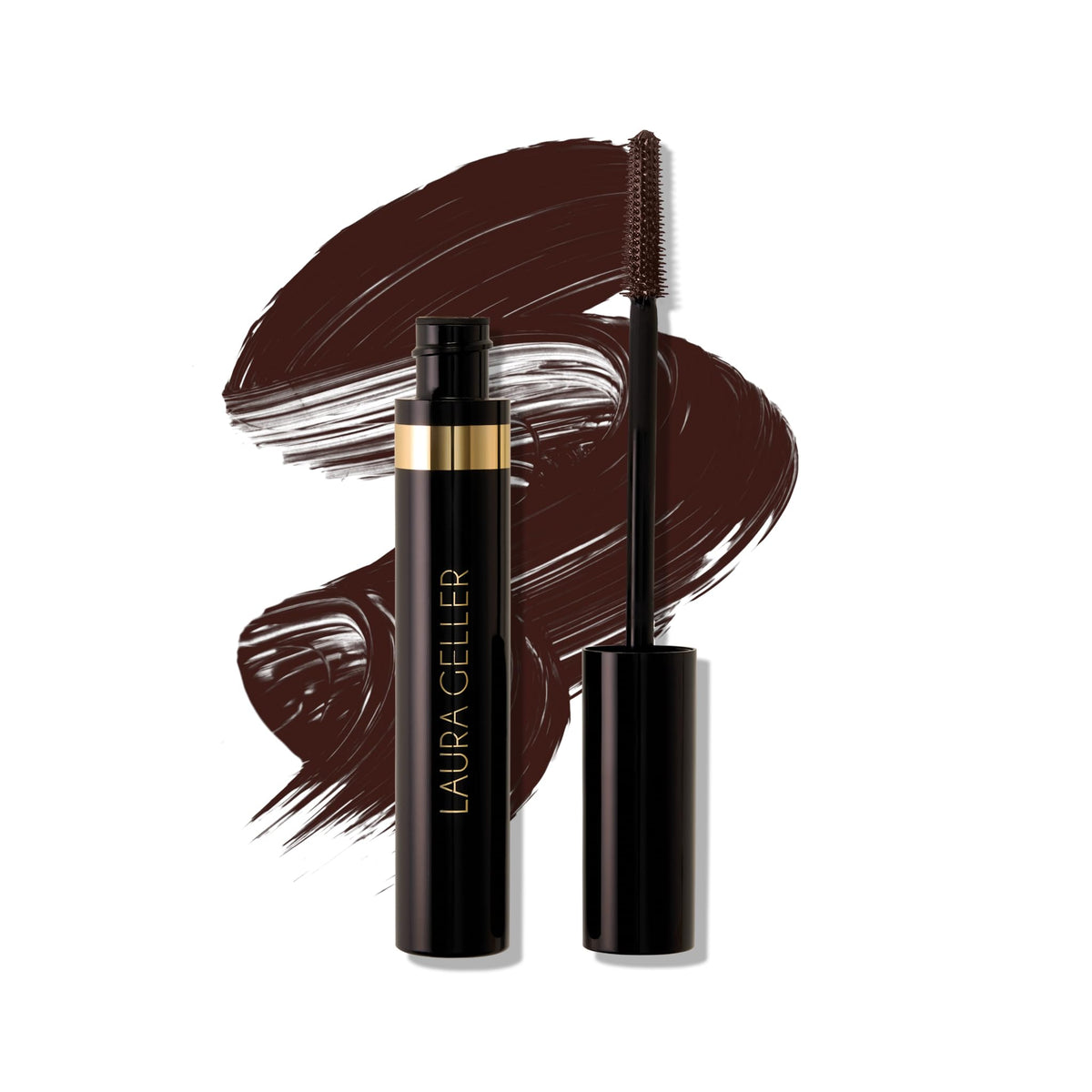 LAURA GELLER NEW YORK Kajal Longwear Mascara, Brown - Lengthening, Defining, Curling, Buildable Formula Eye Makeup - Natural Look for Everyday