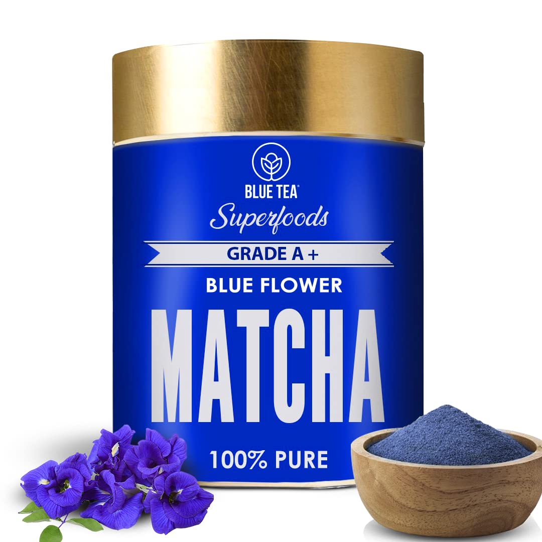 BLUE TEA - Matcha Powder (50 gm) Super Anti-Oxidant Grade | Eco-Sustainable Tin Packaging