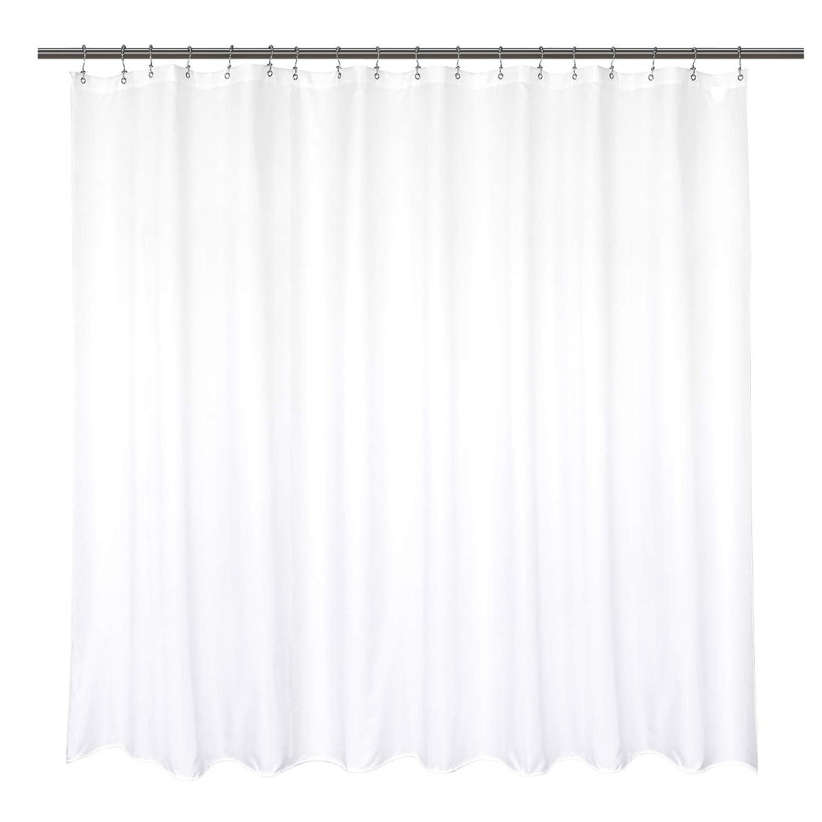 Barossa Design Waterproof Extra Wide Fabric Shower Curtain Liner 108" W x 72" H - Hotel Quality, Machine Washable, White Shower Liner for Bath Tub,