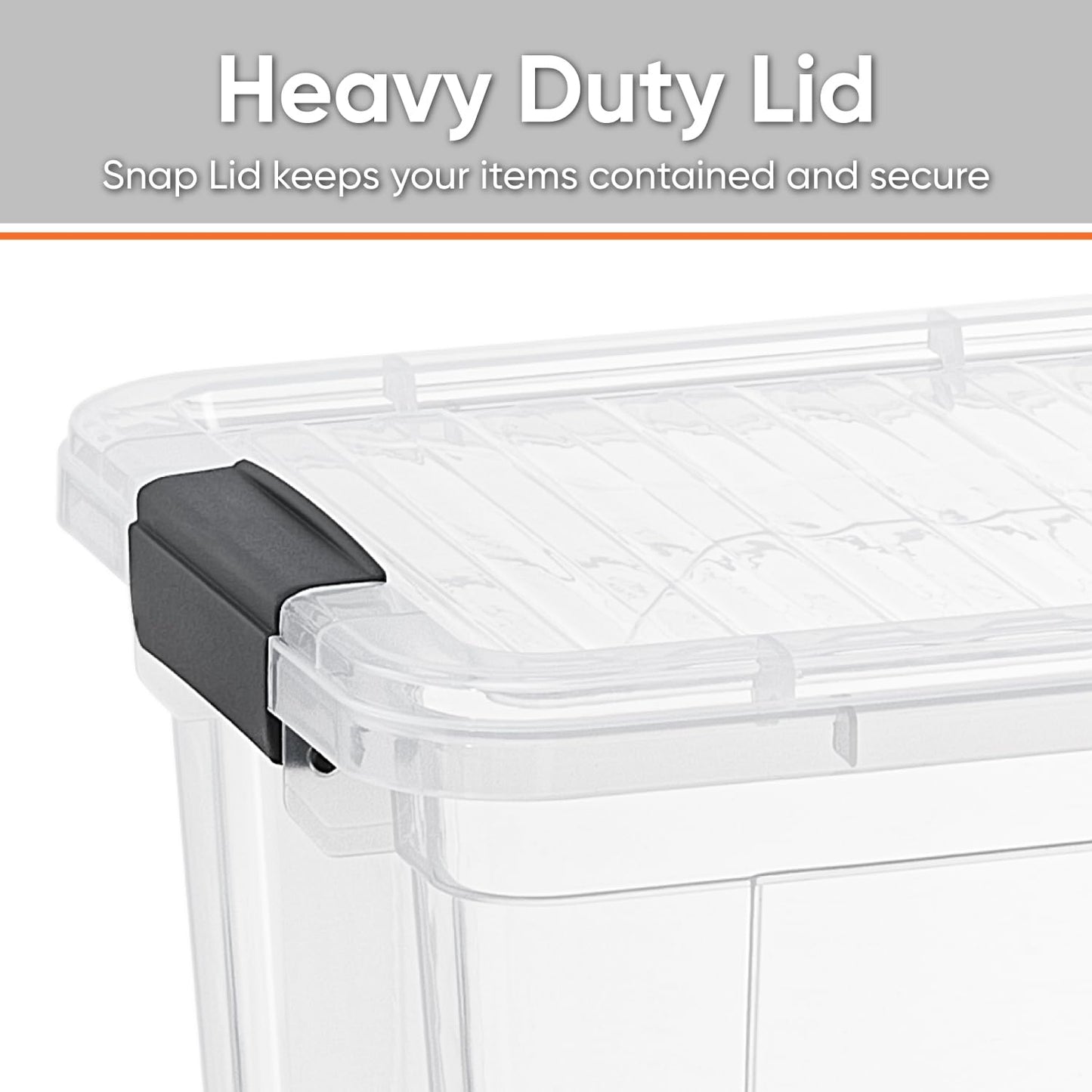 Superio Clear Storage Box with Lid, 26.5 Quart Plastic Container Bins for Organizing, Stackable Crates, BPA Free, Non Toxic, Odor Free