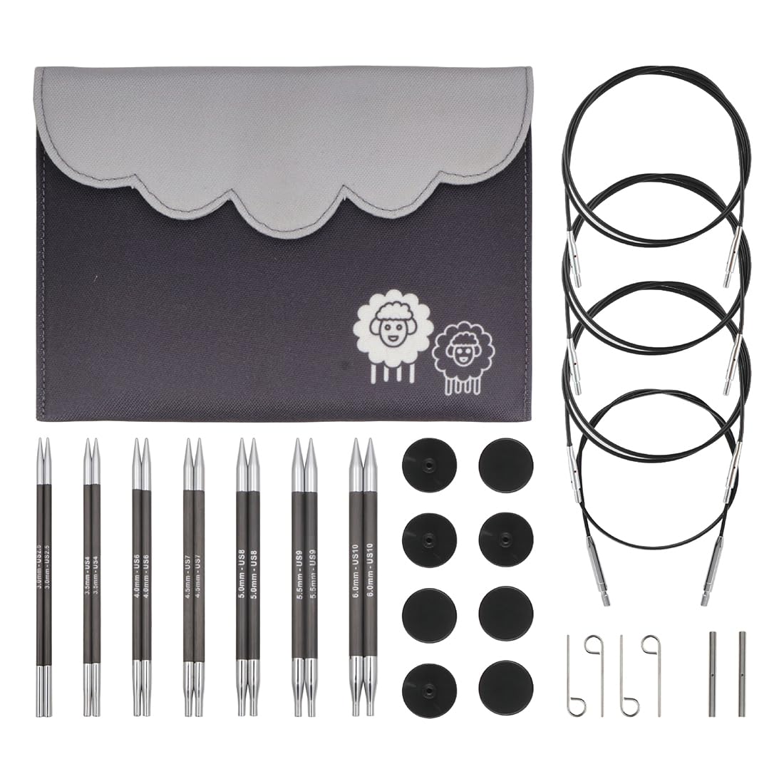 KnitPro - KnitPro Karbonz Interchangeable Deluxe Knitting Needle Set - 1 Set