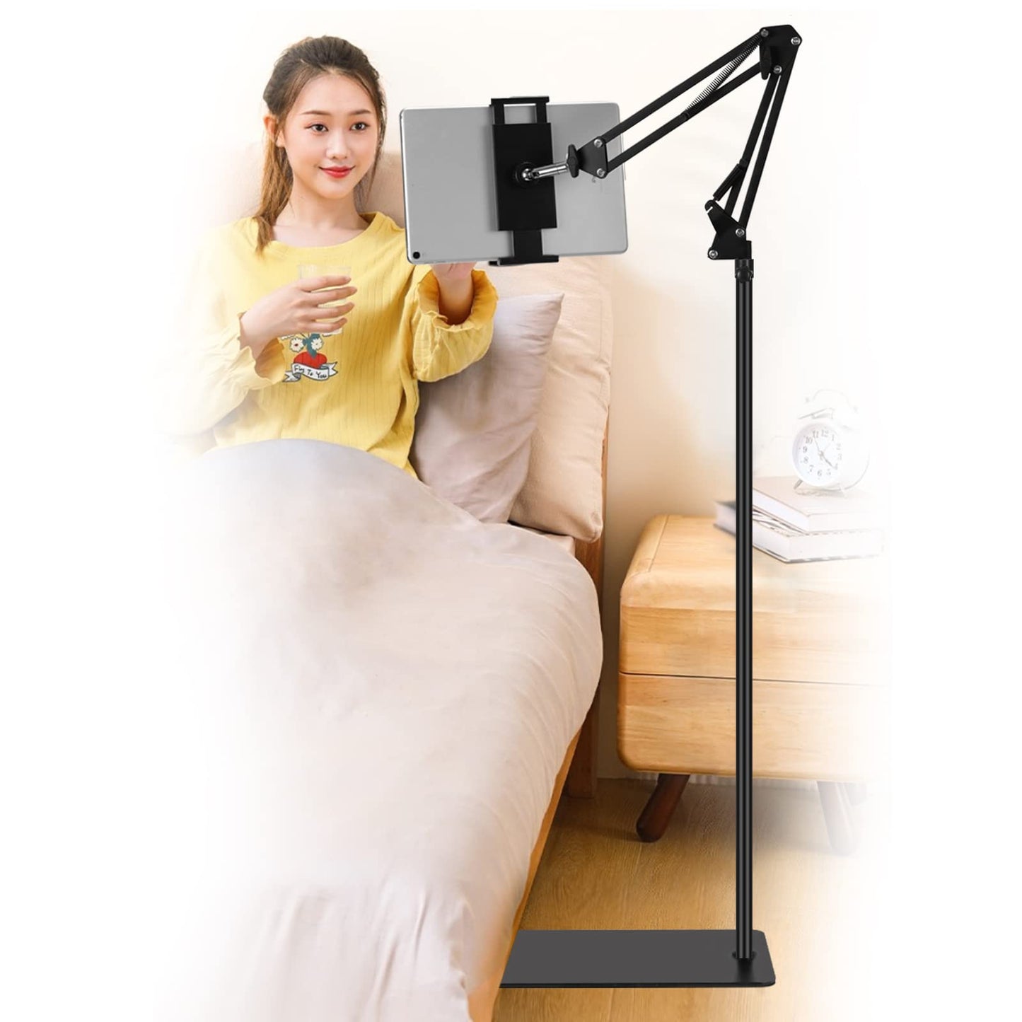SAMHOUSING Tablet Floor Stand, Adjustable Universal 360-degree Rotatable Metal Tablet Holder, Phone Stand for iPad/iPhoneX/iPad Pro or Other 4.7~12.9