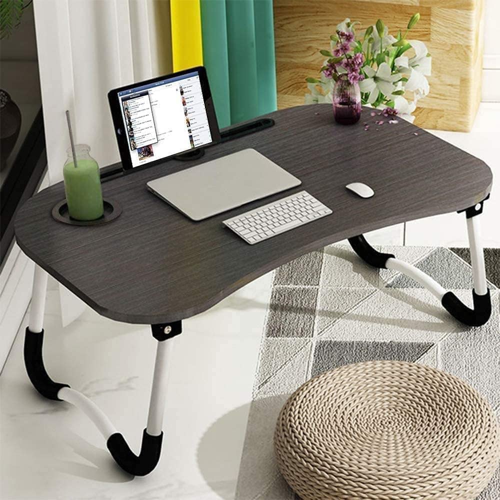 BSTMOME Laptop Desk Bed Stand Foldable Laptop Table Folding Breakfast Tray Portable Lap Standing Desk Reading and Writing Holder with Drawer for Bed