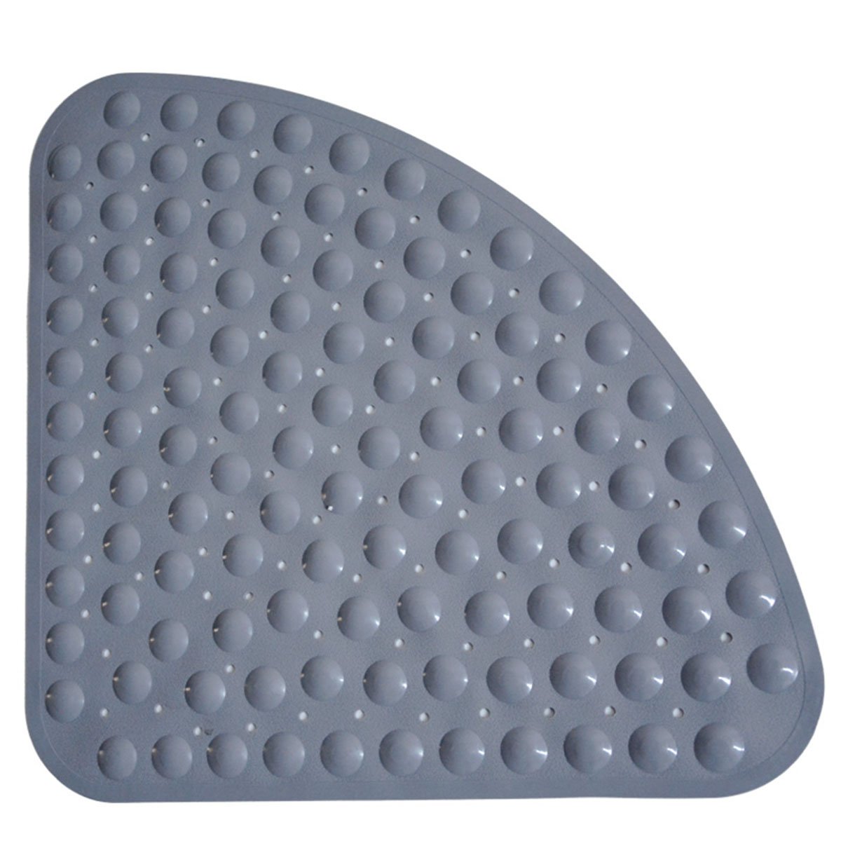 Bathsafe Sector Rubber Corner Shower Mat Anti-slip Quadrant Bath Mat Anti-Bacterial Suction Mat for Shower or Tub,Non-slip Bathtub Mat,53x53CM,Grey