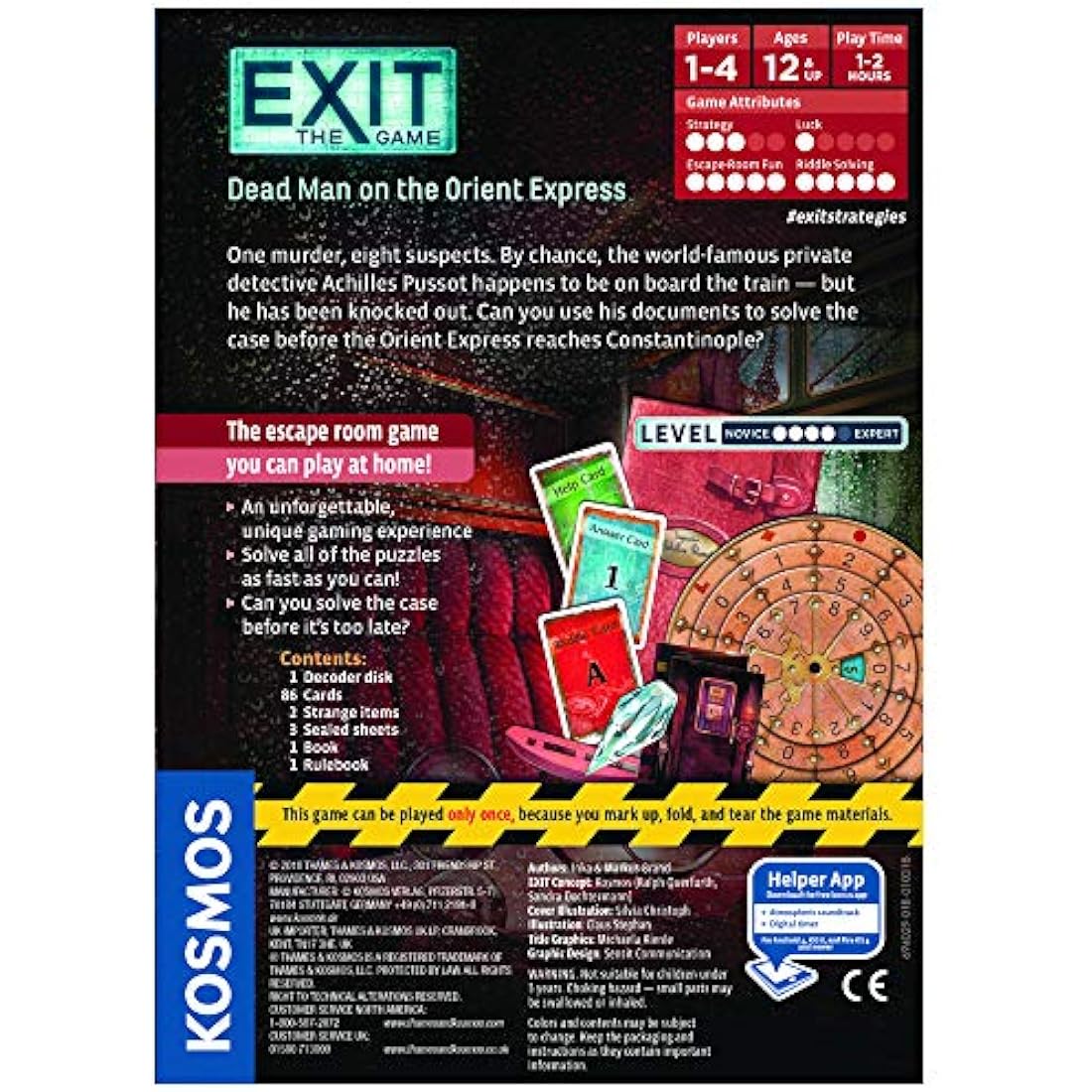 Thames & Kosmos - EXIT: Dead Man on the Orient Express - Level: 4/5 - Unique Escape Room Game - 1-4 Players - Puzzle Solving Strategy Board Games for Adults & Kids, Ages 12+ - 694029