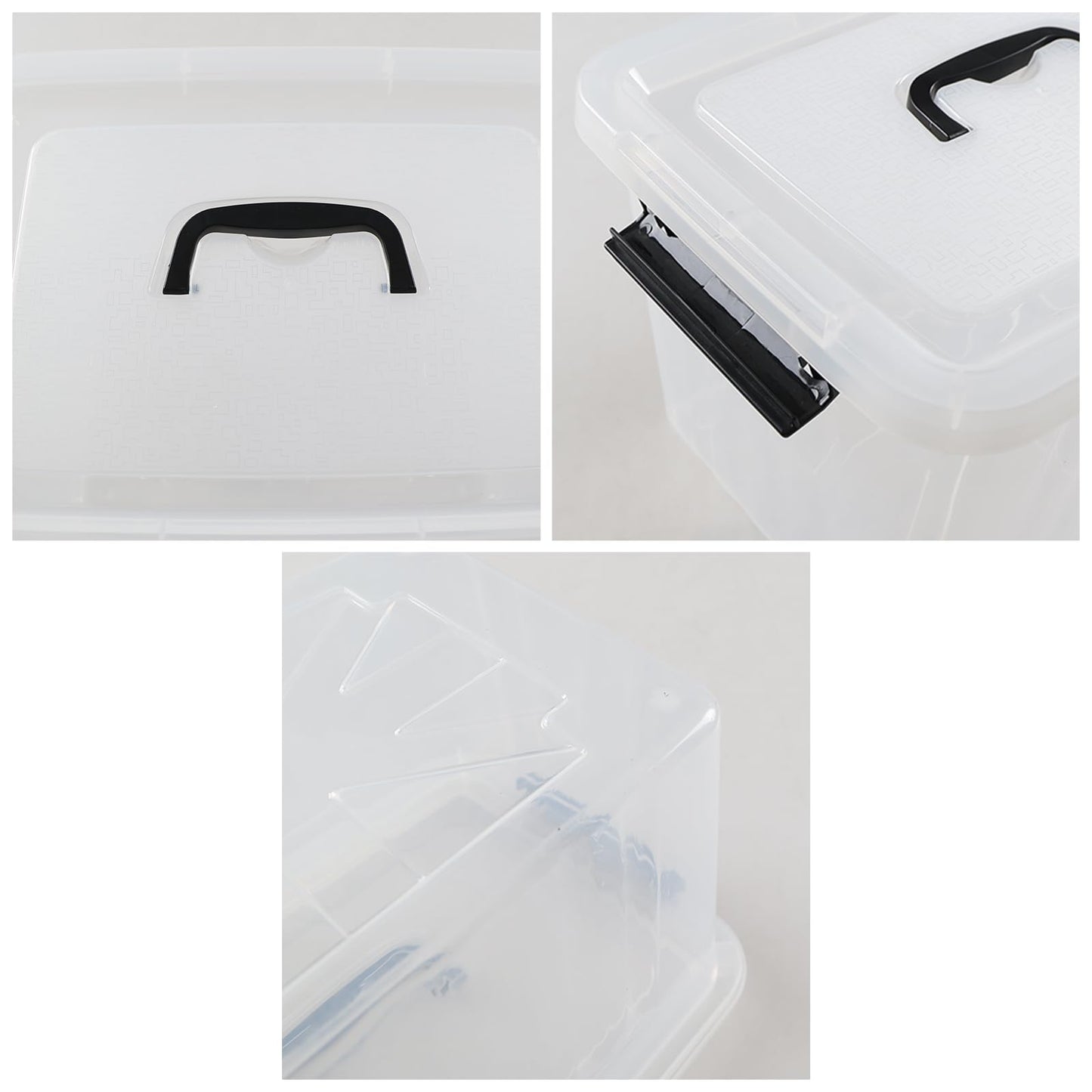 Tyminin 6-Pack 12 L Storage Boxes, Plastic Latch Bin Box with Lids/Handles