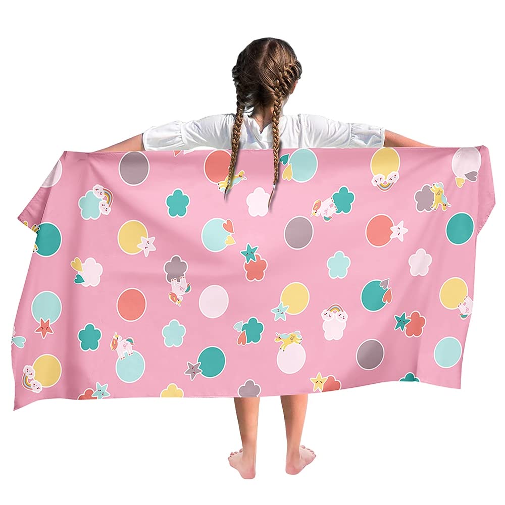 Ulticool Microfibre Children's Towel 140 x 70 cm - Rainbow Flag Unicorn - Lightweight Travel Towel Quick-Drying Bath Towel Beach Towel Microfibre