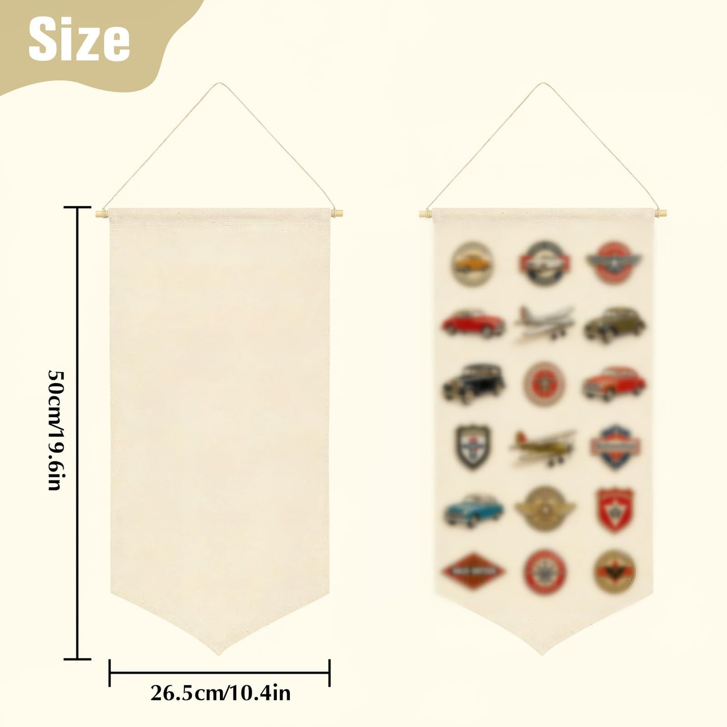 Winmany Wall Hanging Brooch Jewelry Storage Case Canvas Display Stand Enamel Pin Display Banner Holder Earrings Necklace Glitter Pin Collection