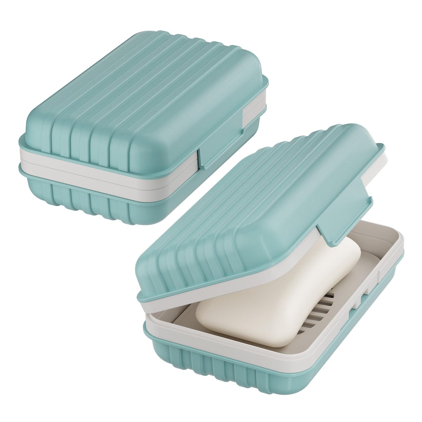 Quatish Leakproof Bar Soap Holder Dish with Lid for Shower, Portable 1 Pack Travel Soap Case Box for Gym, Camping, Hiking, Outdoor Use