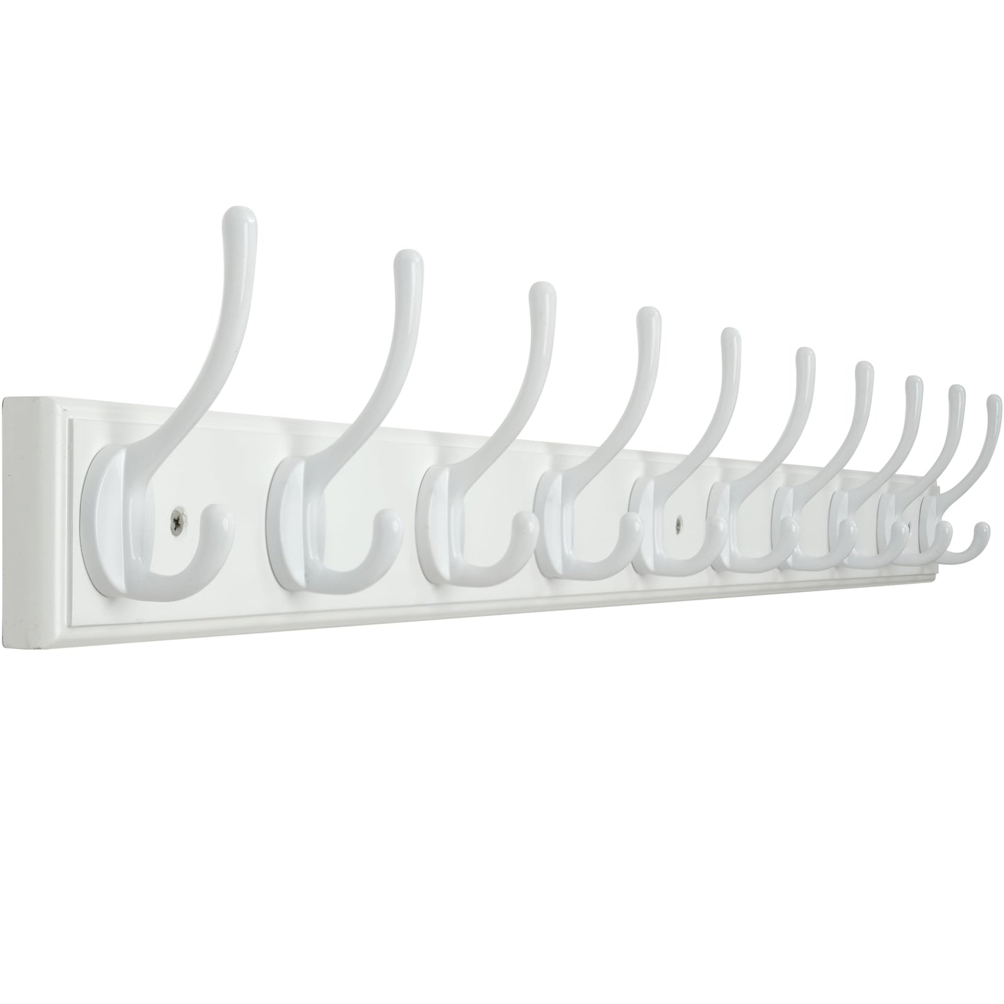 WEBI Coat Rack Wall Mounted,10 Hooks,97cm Long Wall Coat Hanger,Coat Hooks Wall Mounted for Hanging Coats,Clothes,Jacket,White