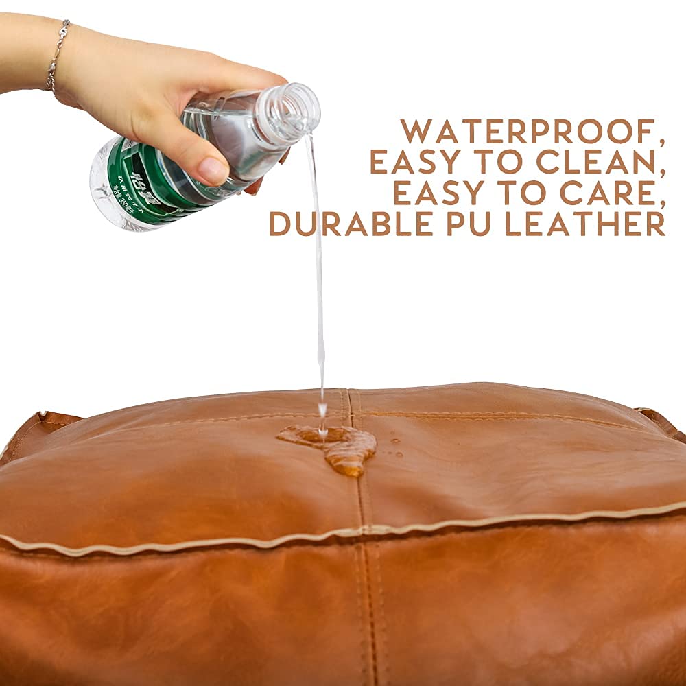 Louis Donne Unstuffed Square Faux Leather PU Pouffe - Supersoft Handmade Faux Moroccan Decor
